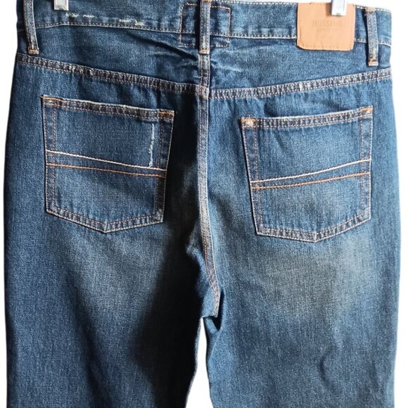 Mossimo Mens Bootcut Jeans Size 33x32 Distressed Denim - Picture 6 of 8